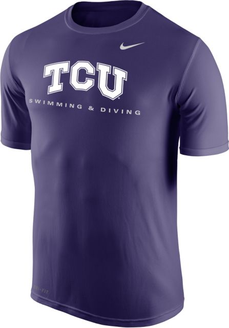 Texas Christian University Horned Frogs Short Sleeve Dri-Fit Swimming T-Shirt